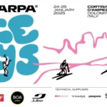 Scarpa Ice Days 2025 Telemark Skiing Banner in Cortina Dolomiti